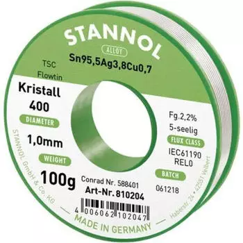 Stannol Flowtin TS Lötzinn bleifrei Sn95,5Ag3,8Cu0,7 100g 1mm (810006)