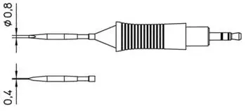 Weller RTM 008 S L&ouml;tspitze Mei&szlig;elform 0,8x0,4mm (T0054460999N)