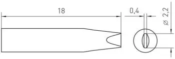 Weller L&ouml;tspitze RT/RTM Mei&szlig;elform 2,2x0,4mm gerade (T0054460899)