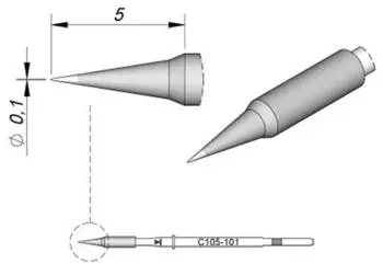 JBC C115103 L&ouml;tspitze Rundform, gerade &Oslash;0.3mm (C115103)