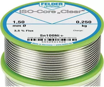 Felder ISO-Core&reg; Clear L&ouml;tdraht Sn100Ni+ 1,5mm 250g (5552941520)