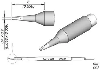 JBC C210-023 Lötspitze Meißelform 0,4x0,2mm gerade (C210023)