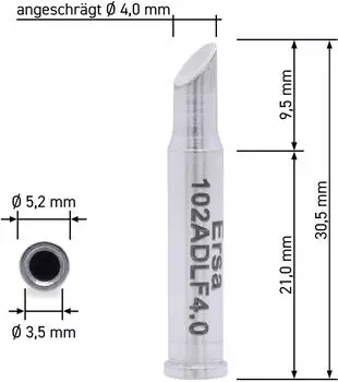 Ersa ERSADUR L&ouml;tspitze f&uuml;r i-Tool, angeschr&auml;gt, 4,0mm (0102ADLF40)
