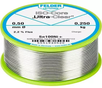 Felder ISO-Core Ultra-Clear Sn100Ni+ L&ouml;tzinn bleifrei &Oslash;0.5mm 0.25kg (5551940520)