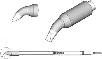 JBC C245 L&ouml;tspitze Mei&szlig;elform 1,8x0,8mm, gerade, +20mm (C245844)