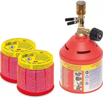 Rothenberger Bunsenbrenner mit 2x C200 Gaskartusche 330ml, 900&deg;C (1500004615)