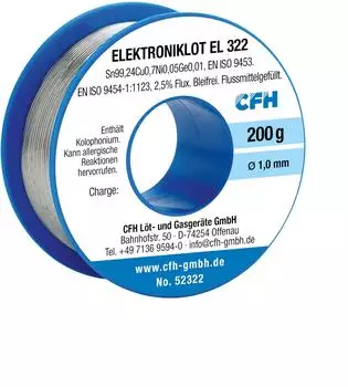 CFH Elektroniklot EL 322 bleifrei &Oslash;1,0mm 200g (52322)