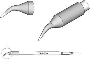 JBC C245 L&ouml;tspitze Rundform, gebogen, &Oslash;0,4mm (C245029)