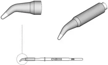 JBC C105 L&ouml;tspitze Rundform, gebogen, &Oslash; 0,5mm (C105110)