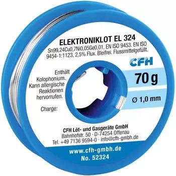 CFH Elektroniklot EL 324 bleifrei, flussmittelgef&uuml;llt, 70g (52324)