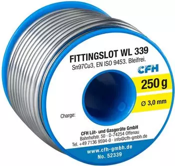 CFH Fittingslot WL 339 L&ouml;tzinn &Oslash; 3,0mm 250g bleifrei (52339)