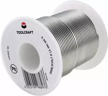 Toolcraft L&ouml;tzinn bleifrei Sn99,3Cu0,7 ROL1 100g 1,5mm (TO-6481272)