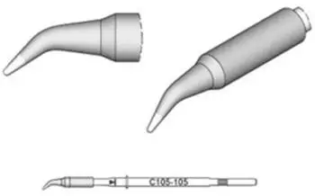 JBC C105-105 Lötspitze Rundform gebogen Ø 0,3mm (C105105)