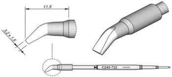 JBC Lötspitze Meißelform, gerade, 0,8x0,6mm (C245742)