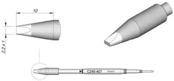 JBC C245407 L&ouml;tspitze Mei&szlig;elform 2,2x1,0mm (C245407)