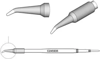 JBC C245935 L&ouml;tspitze Serie C245, Rundform gebogen &Oslash;0,8mm (C245935)