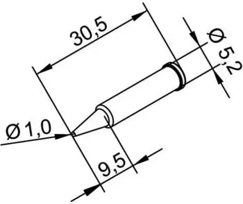 Ersa ERSADUR-LF Lötspitze bleistiftförmig, gerade, Ø 1,0mm (0102PDLF10)