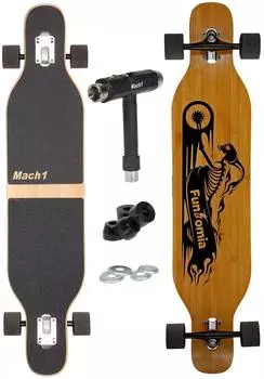 Mach1 Ghost Drop Through Cruiser Longboard, Bambus, Keramik-Kugellager