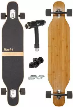 Mach1 Longboard Bambus Drop Through Cruiser, Keramik Kugellager (2858)