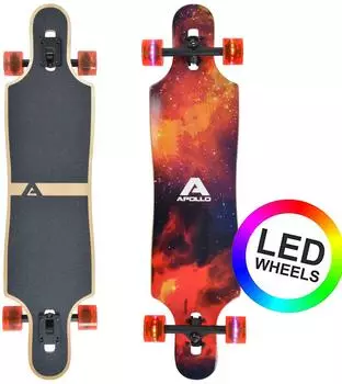 Apollo Redshift Longboard 40" Drop-Through, LED-Wheels (11050)