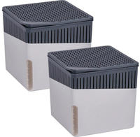 Raumentfeuchter Cube Grau 500 G 2er Set, Luftentfeuchter, Grau, Kunststoff (abs)