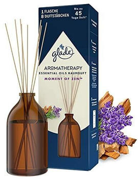 glade Raumduft Aromatherapy Essential Oils, 80 ml, mit St&auml;bchen, Lavendel Sandelholz, Moment of Zen