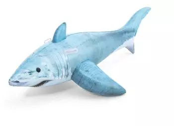 Bestway Kinder Schwimmtier Hai 1,83 m mit Haltegriffe - Blau