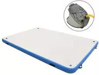 vidaXL Aufblasbare Schwimmmatte Blau und Wei&szlig; 300x150x15 cm