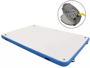 vidaXL Aufblasbare Schwimmmatte blau und weiß 300x150x15cm