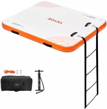 VEVOR Aufblasbares Schwimmdock 1,82x1,52m rutschfest mit Leiter