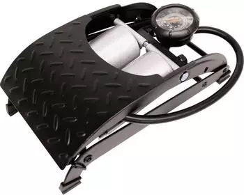 HP Autozubehör Fußluftpumpe Premium Doppelzylinder 0-7Bar (21352)