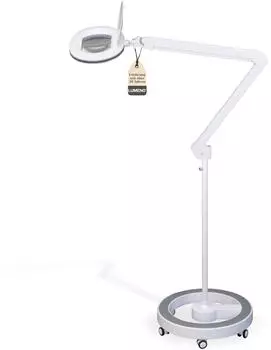Lumeno Lupenleuchte 8615GR ovale Linse 110x150mm, 60 LED, 5 Dioptrien, grau mit Rollstativ (8615GR)