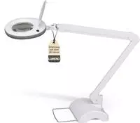 2x Lumeno LED Lupenleuchte 721X-MKIII, inkl. Tischstativ, 3 Dioptrien, grau