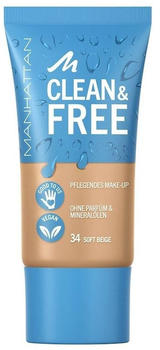 Manhattan Clean & Free Skin Tint Foundation (30ml) Soft Beige