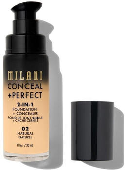 Milani Conceal + Perfect 2in1 Foundation + Concealer (30ml) Natural/ 02