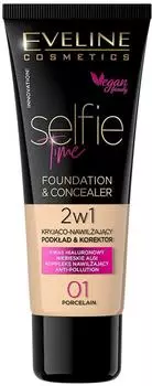 Eveline Cosmetics Selfie Time Make-up und Korrektor 2 in 1 Farbton 03 Vanilla 30 ml