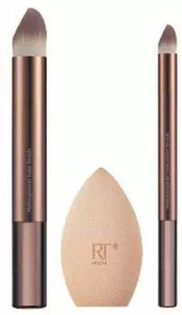 Real Techniques Makeupsaver Schwamm + Pinsel-Trio, 3-teiliges Set (10013100)