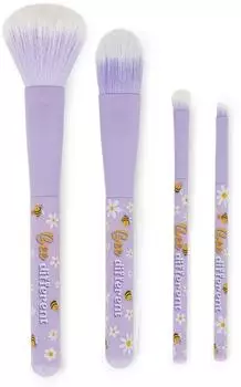 Legami Oh My Glow! Make-up-Pinsel-Set Bee, 4-teilig, vegan, Reisegr&ouml;&szlig;e (MUBS0005)
