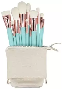 ilū basic Set 12 Make-up-Pinsel mit Etui, t&uuml;rkis