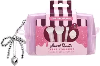Real Techniques Sweet Tooth Treat Yourself Reise-Pinsel & Puderquaste Set, 5-teilig (10133000)