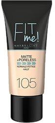 Maybelline Fit me! Matte + Poreless Make-up - 105 Natural Ivory (30ml)