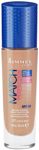 Rimmel London Match Perfection Foundation 201 Classic Beige (30ml)