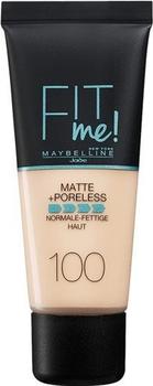 Maybelline Fit me! Matte + Poreless Make-up - 100 Warm Ivory (30ml)