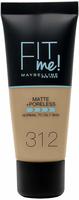 Maybelline Fit Me! Matte+ Poreless Liquid Foundation 312 Golden 30 ml, Grundpreis: