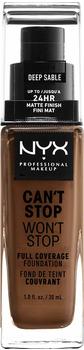 NYX Make-up Can't Stop Won't Stop 24-Hour Foundation 18 Deep Sable (30ml)