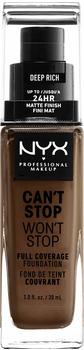 NYX Make-up Can't Stop Won't Stop 24-Hour Foundation 20 Deep Rich (30ml)