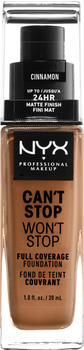 NYX Make-up Can't Stop Won't Stop 24-Hour Foundation 15.5 Cinnamon (30ml)