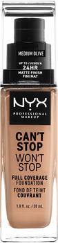 NYX Make-up Can't Stop Won't Stop 24-Hour Foundation 9 Medium Olive (30ml)