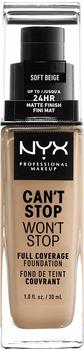 NYX Make-up Can't Stop Won't Stop 24-Hour Foundation 7.5 Soft Beige (30ml)
