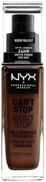 NYX Make-up Can't Stop Won't Stop 24-Hour Foundation 22.5 Warm Walnut (30ml)